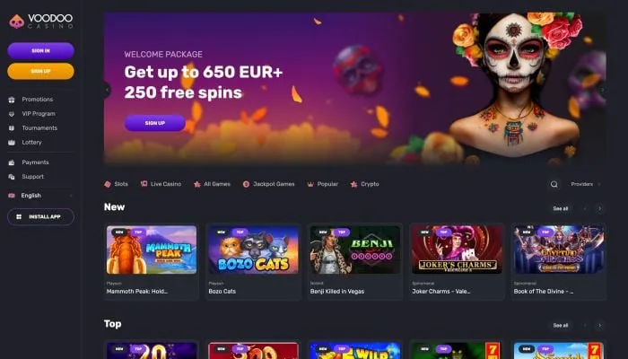 Voodoo Casino Review Header