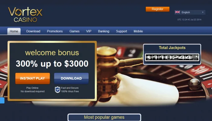 Vortex Casino Review Header