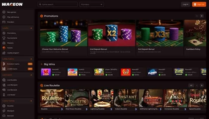 Wageon Casino Review Header