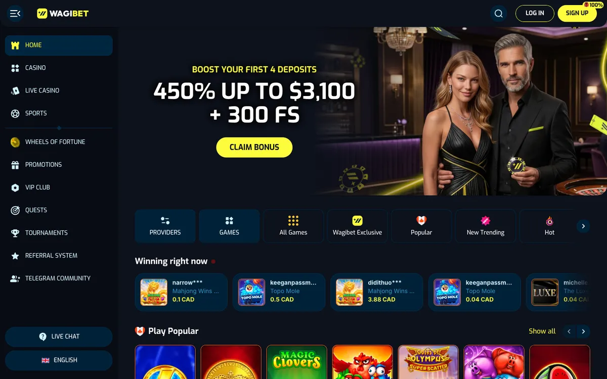 Wagibet Casino Review Header