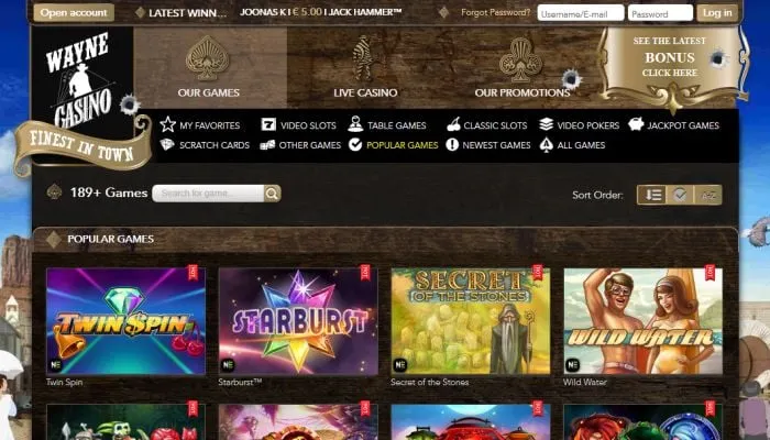 Wayne Casino Review Header