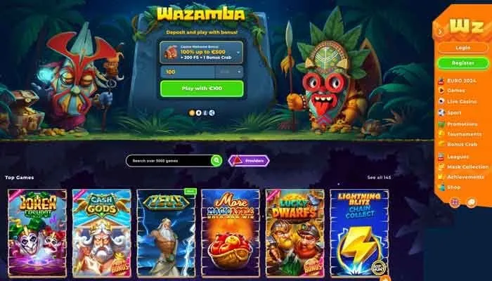 Wazamba Casino Review Header