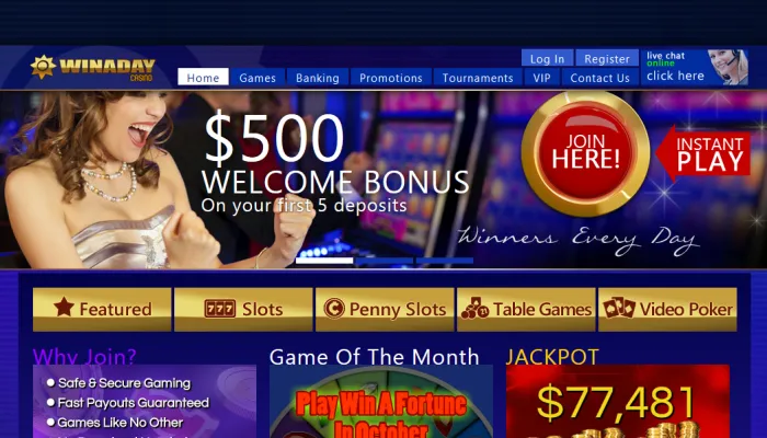 Win A Day Casino Review Header