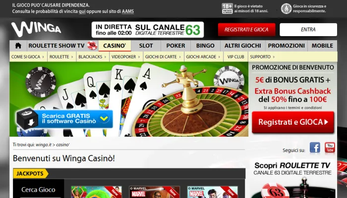 Winga Casino Review Header