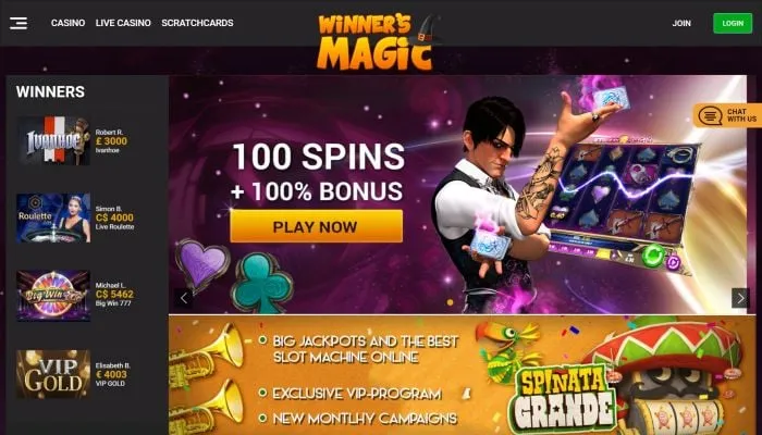 Winner's Magic Casino Review Header