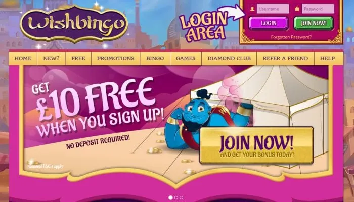Wish Bingo Casino Review Header