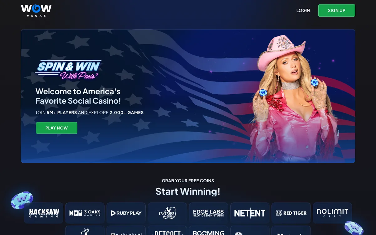 WOW Vegas Casino Review Header