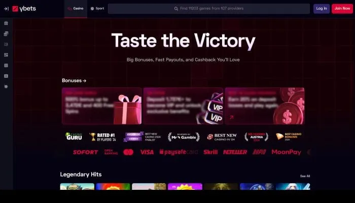 Ybets Casino Review Header