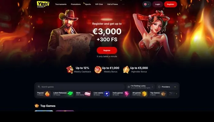 Yep Casino Review Header