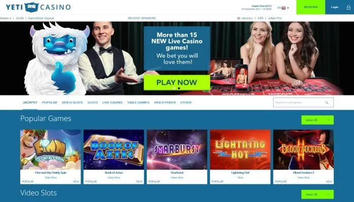 Yeti Casino Review Header