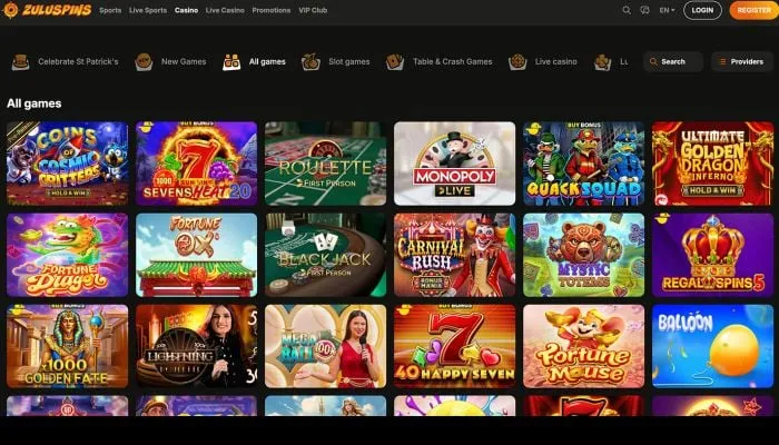 ZuluSpins Casino Review Header